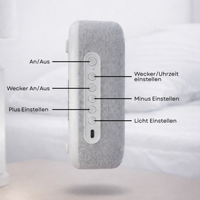 Nachttischlampe Nachtlicht Funktion am 4-in-1 Wireless Charger mit Wecker